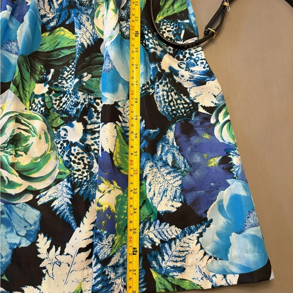 Ellen Tracy Floral A-Line‎ Dress Sleeveless Belted Spring Wedding Guest Sz 10
